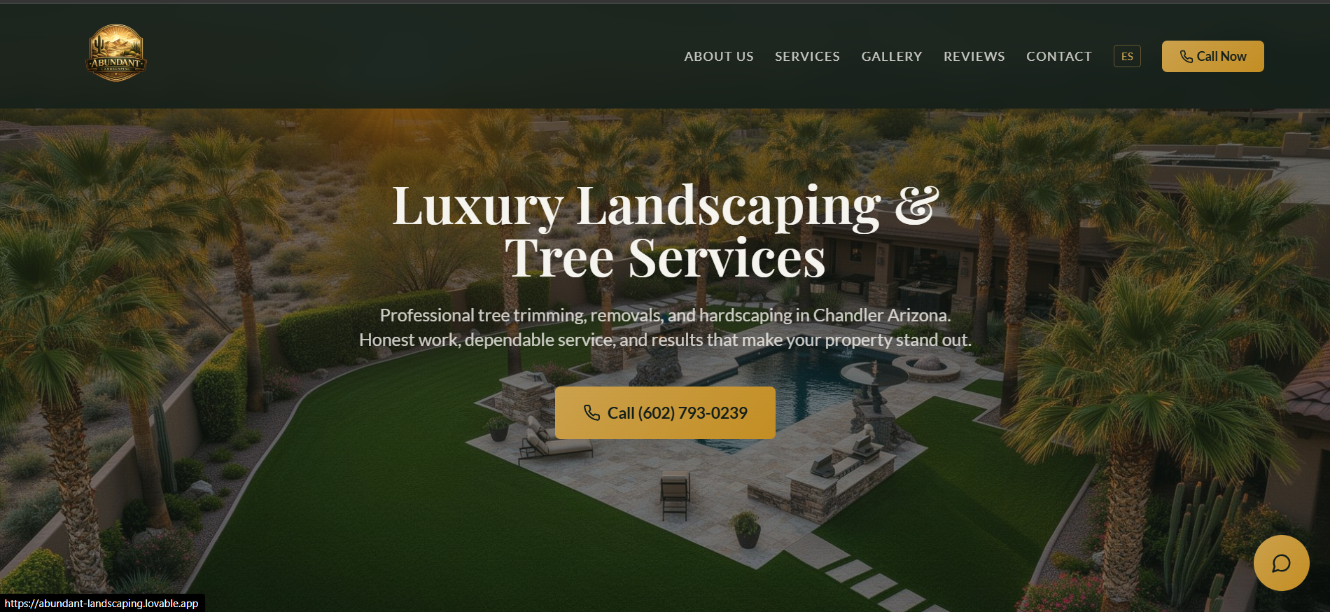 Abundant Landscaping website designed by 28thDeveloper